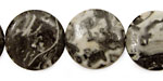 Black Tree Agate Puff Coin 20mm