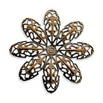 Vintaj Natural Brass Passion Flower Petal Filigree 42mm