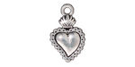 TierraCast Antique Silver (plated) Sacred Heart Milagro 14x22mm