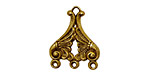 Stampt Antique Gold (plated) Double Wing 3 Ring Connector 19x23mm