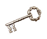 Stampt Pewter (plated) Fancy Skeleton Key 44x18mm
