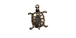 Stampt Antique Pewter (plated) Turtle Charm 12.5x17mm