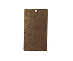 Vintaj Natural Brass Embossed Daisies Rectangle 32mm
