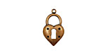 Stampt Antique Copper (plated) Heart Lock Charm 12x20mm