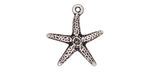 TierraCast Antique Silver (plated) Starfish Charm 17x20mm