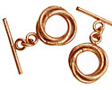 Copper Knotted Toggle Clasp 17mm, 24mm Bar