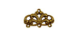 Stampt Antique Gold (plated) Royal Crown 3 Ring Connector 22x14mm