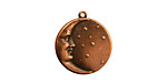 Stampt Antique Copper (plated) Man in the Moon Charm 17x19mm