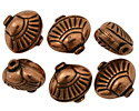Antique Copper Flat Oval with Shell 14x16mm