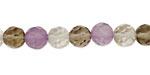 Multi Stone (Amethyst, Smoky, & Rock) Faceted Round 8mm