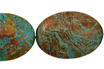Blue Calsilica Jasper Flat Oval 35x25mm