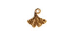 TierraCast Antique Gold (plated) Ginkgo Leaf Charm 12x13mm