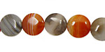 Red & Gray Botswana Agate Puff Coin 12mm