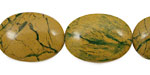 Green Vein Jasper Flat Oval 25x18mm