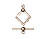 TierraCast Antique Silver (plated) Deco Diamond Toggle Clasp 22x17, 23 Bar