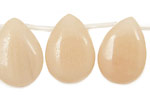 Peach Jade Flat Teardrop 18x25mm