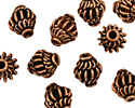 Antique Copper Hollow Roped Rondelle 12x11mm