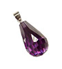 Violet Faceted Teardrop w/ hook 12x20mm