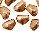 Copper Smooth Faceted Flat Nugget 15x11-12mm