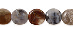 Rainbow Crazy Lace Agate Puff Coin 12mm