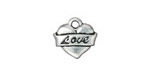 TierraCast Antique Silver (plated) Love Heart Charm 14mm