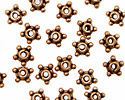 Antique Copper Beaded Star Heishi 8mm