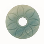 Amazonite Floral Carved Donut 40mm