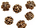 Antique Copper Round with Triangle of Dots & Roping 10-11mm
