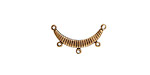 Stampt Copper (plated) Ribbed Arc 3 Ring Connector 20mm