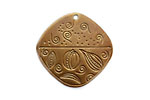 Vintaj Natural Brass Dancing Swirls Pendant 26mm