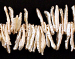 Pearly White Biwa Side Top-Drilled 12-18mm