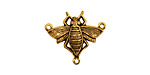 Stampt Antique Gold (plated) Queen Bee 3-Ring Connector 20x17.5mm