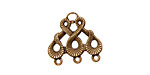 Stampt Copper (plated) Scrolling 3 Ring Connector 20x19mm