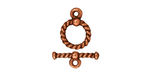 TierraCast Antique Copper (plated) Twisted Toggle Clasp 14x10mm, 15mm Bar