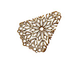 Stampt Copper (plated) Floral Fan Filigree 28x36mm
