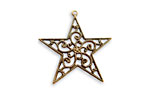Vintaj Natural Brass Filigree Star Drop 25x26mm