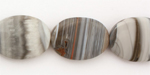 Striped Gray Agate Flat Oval 20x15mm