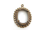 Vintaj Natural Brass Beaded Edge Setting 18x13mm