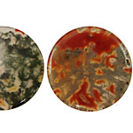 Landscape Moss Agate Coin Pendants 35mm