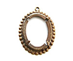Vintaj Natural Brass Beaded Edge Setting 25x18mm