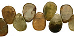 Green Garnet Flat Teardrop 8-10x12-13mm