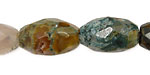 Moss Agate Faceted Rice 20-25x11-15mm