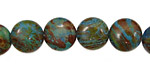 Blue Calsilica Jasper Puff Coin 12mm