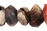 Botswana Agate (rich color) Faceted Nugget 9-16x22-28mm