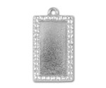 TierraCast Rhodium (plated) Textured Rectangle 19x35mm