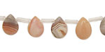 Pink Botswana Agate Flat Teardrop 8x12mm