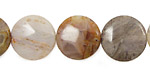 Bamboo Leaf Agate Puff Coin 16mm