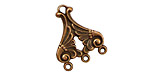 Stampt Copper (plated) Double Wing 3 Ring Connector 19x23mm
