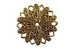Stampt Antique Gold (plated) Nouveau Flower Pendant 32mm