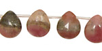 Peru Rhodochrosite Smooth Flat Teardrop 13x15mm